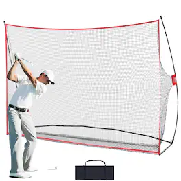 VEVOR - Golf Practice Hitting Net, Huge 10.8x7ft Golf Net, Personal Driving Range for Indoor Outdoor Use, Portable Golf Aid Net - Black