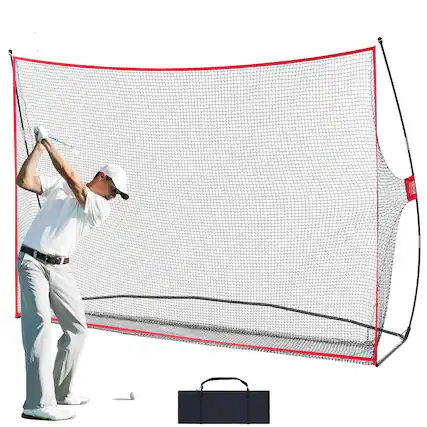 Front. VEVOR - Golf Practice Hitting Net, Huge 10.8x7ft Golf Net, Personal Driving Range for Indoor Outdoor Use, Portable Golf Aid Net - Black.