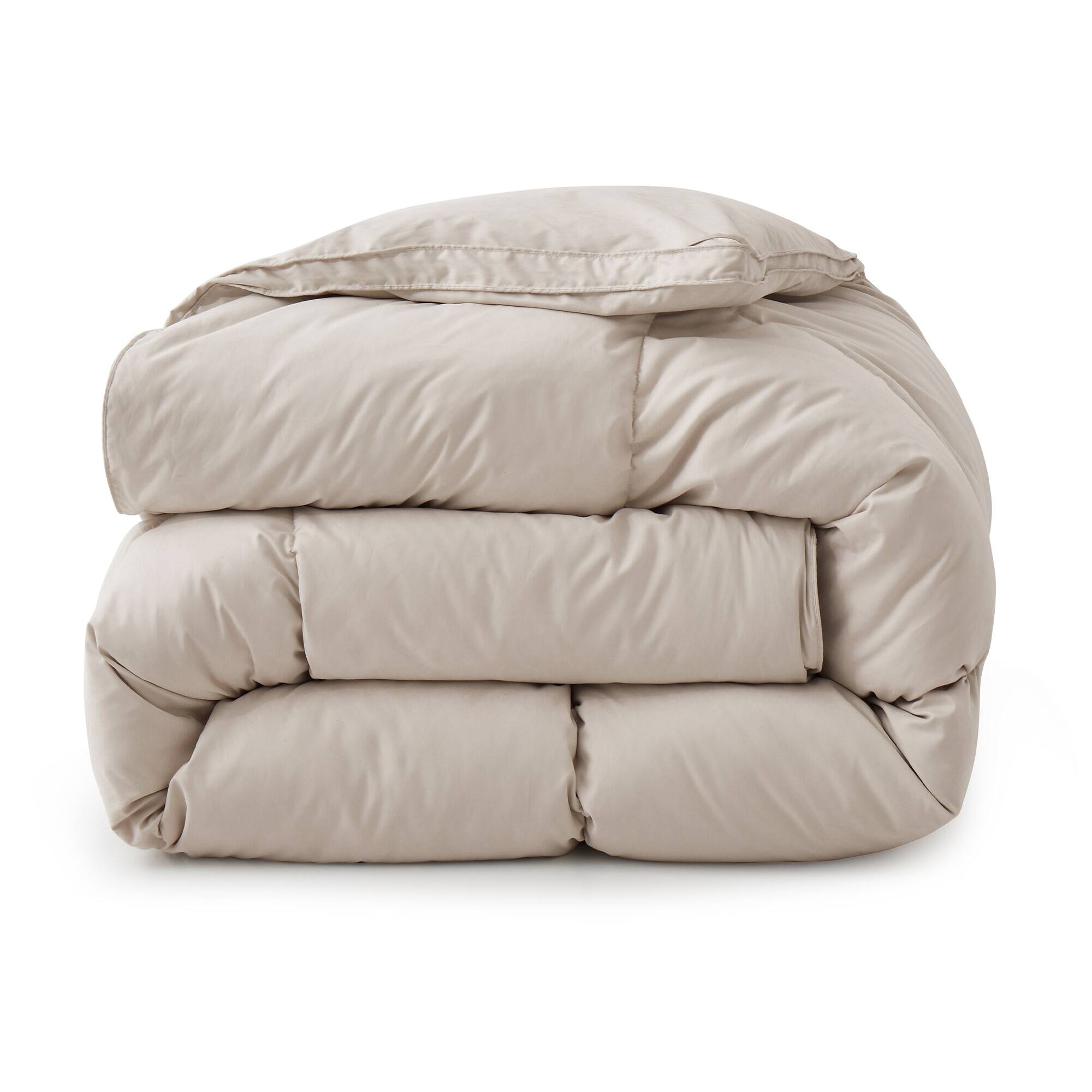 Left. Peace Nest - Peace Nest White Goose Down Feather Fiber Comforter Heavyweight Duvet Insert, Cream, California King - Cream.