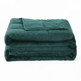 Frangdom - 15lb Minky Weighted Blanket 60x80 Glass Beads Washable - Dark Green 60 x 80, 15lbs