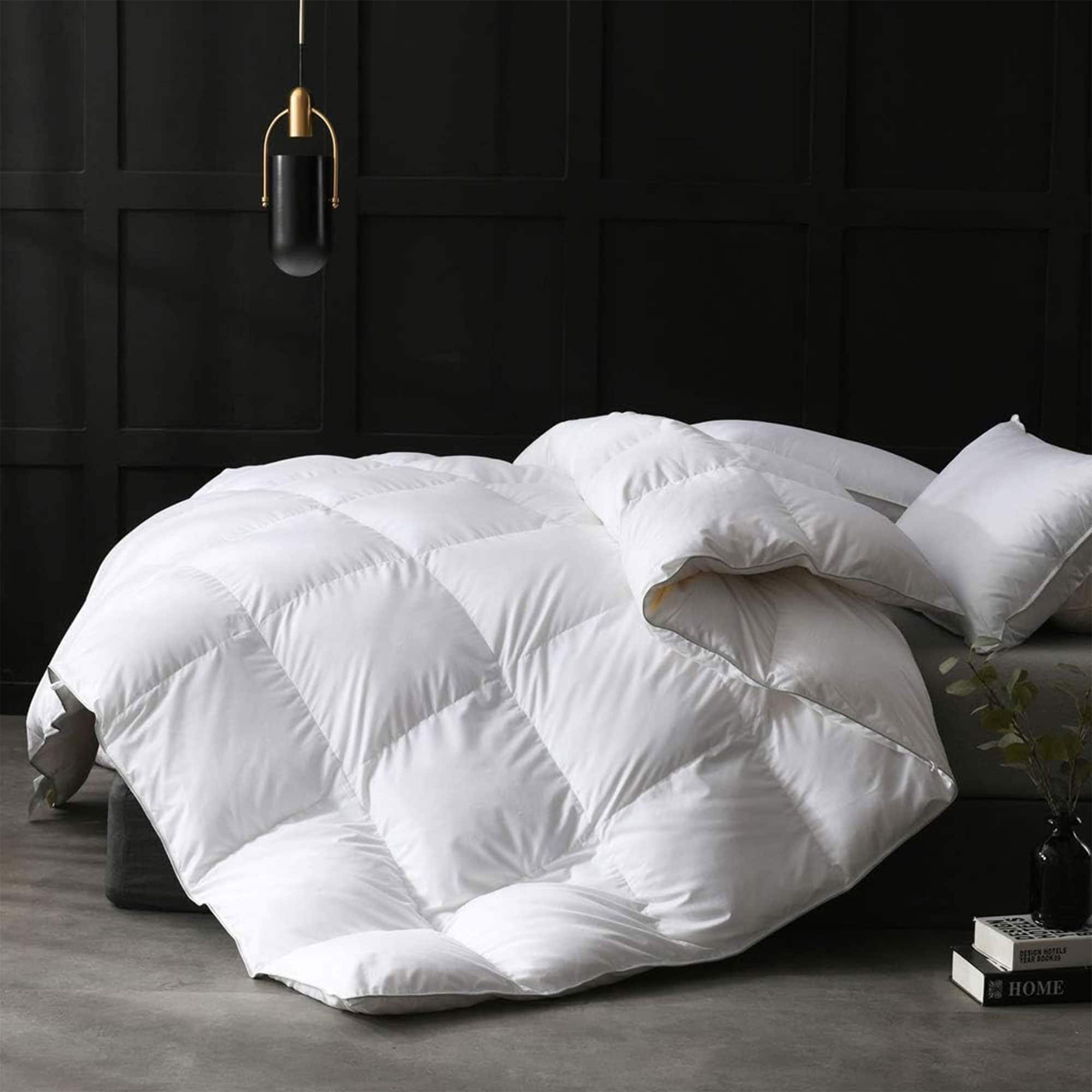 APSMILE - Luxurious Feathers Down Full Queen Duvet Insert Comforter - White