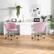 Alt View 14. Costway - Petal Shell Velvet Adjustable Swivel Armchair - Pink.