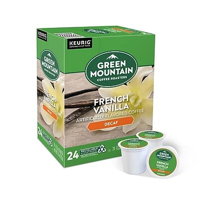 KEURIG  
GREEN MOUNTAIN COFFEE ROASTERS  
FRENCH VANILLA  
ARTIFICIALLY FLAVORED COFFEE  
DECAF  
24 K-CUPS  
RECYCLABLE