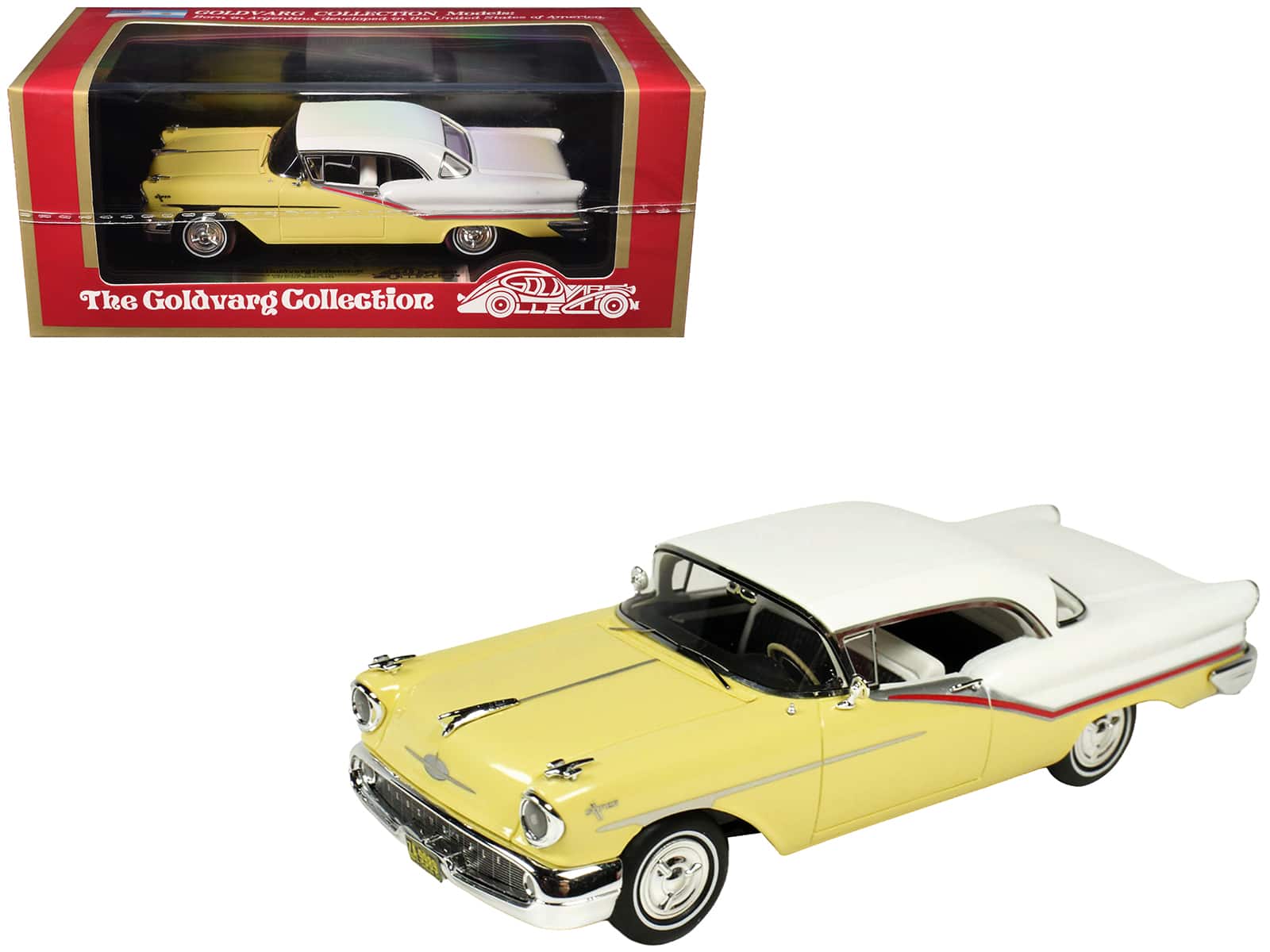 Goldvarg Collection - 1957 Oldsmobile Starfire Coronado Yellow and Alcan White Limited Edition to 200 pieces Worldwide 1/43 - Yellow and White