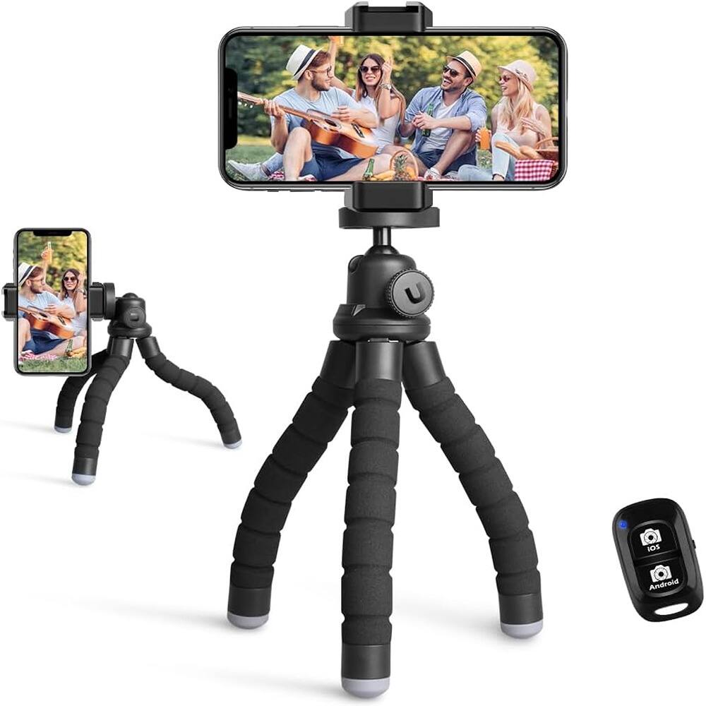 Schertz - Portable Flexible Phone Tripod with Remote & Clip, Cell Phone Stand for Video Recording