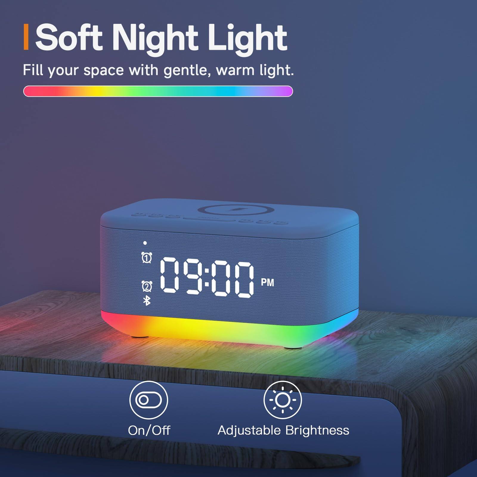 Soft Night Light  
Fill your space with gentle, warm light.  

09:00 PM  

On/Off  
Adjustable Brightness