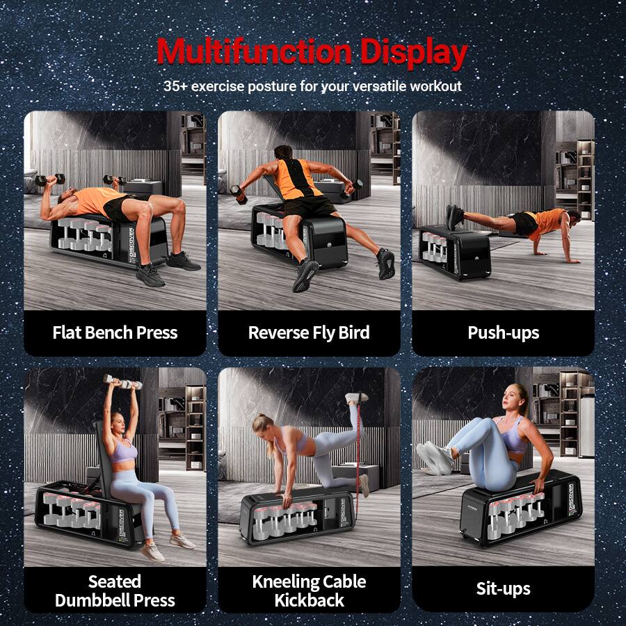 HARISON Commercial Adjustable Dumbbell Training Bench 1500 lbs