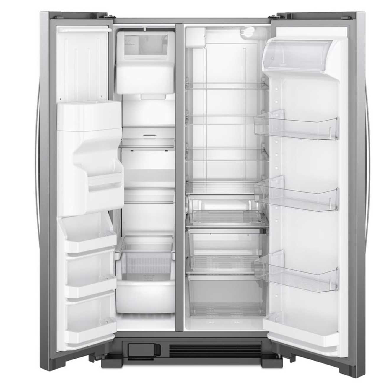 Angle. Whirlpool - 33 in. Wide 21 cu. ft. Side-by-Side Refrigerator with LED Interior Lighting - Fingerprint Resistant Stainless Finish.