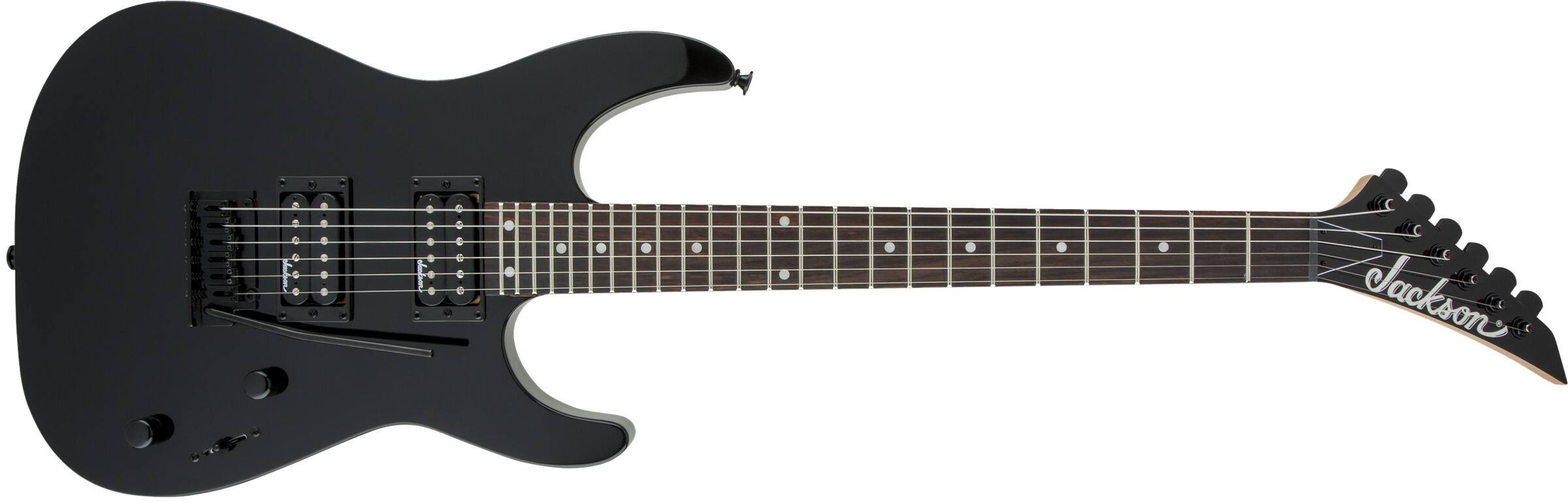 Angle. Jackson - Jackson JS Series Dinky JS12, Gloss Black Electric Guitar.