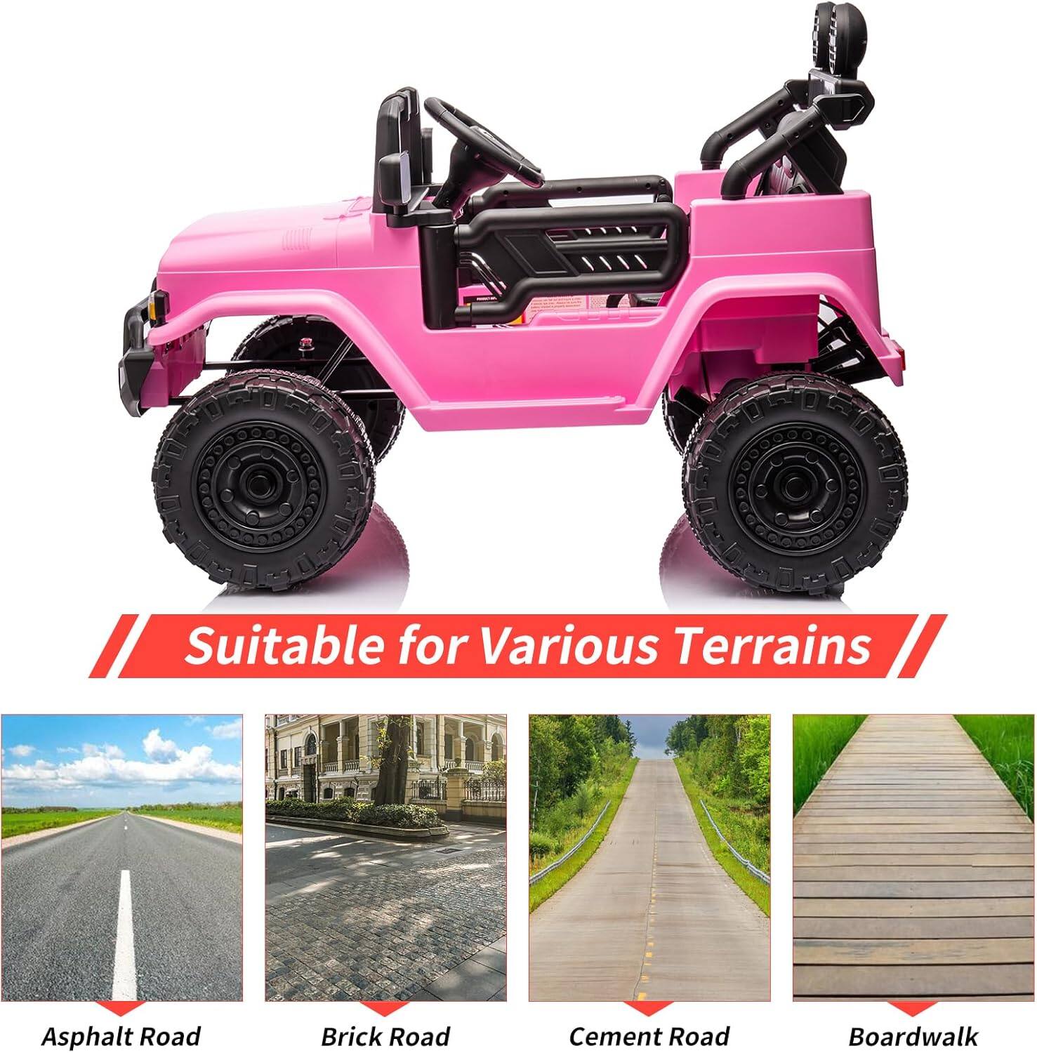 Suitable for Various Terrains

- Asphalt Road
- Brick Road
- Cement Road
- Boardwalk