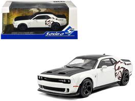 2020 Dodge Challenger SRT Hellcat Redeye Widebody White Knuckle with Matt Black Hood and Top 1/43 Model Car by Solido