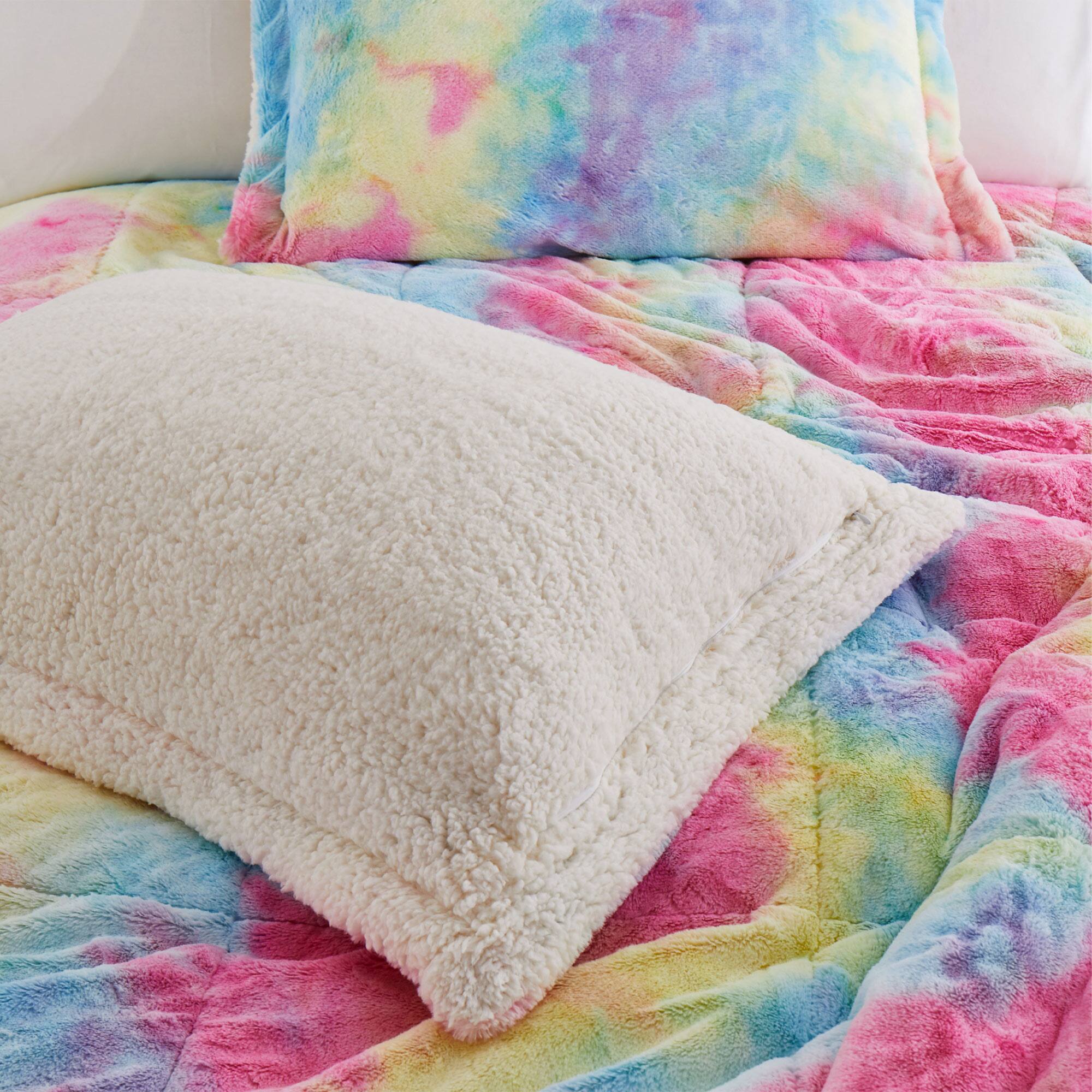 Alt View 1. Peace Nest - Peace Nest Sherpa Fluffy Faux Fur Comforter Set Plush Reversible Bedding Set - Colorful.