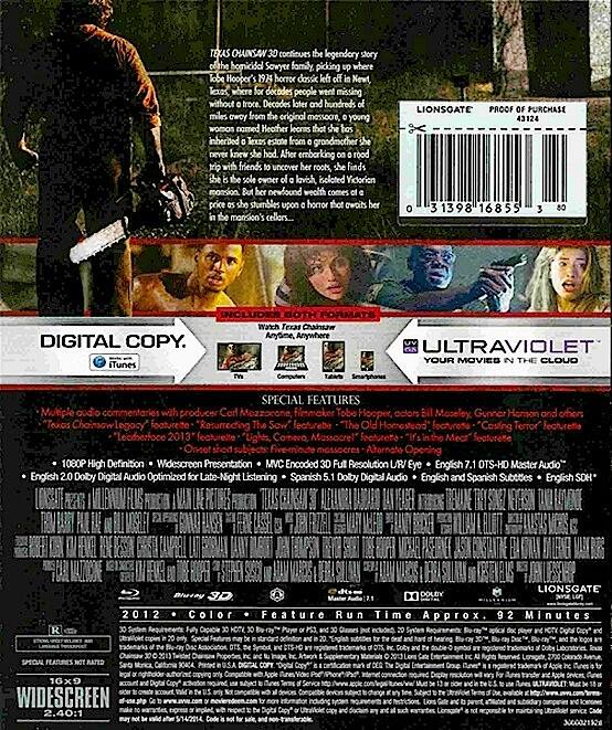 Alt View 1. Texas Chainsaw   - BLU-RAY 3-D.