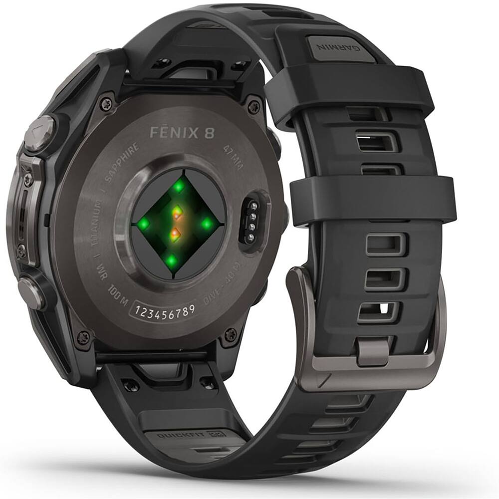 GARMIN FENIX 8 47 SAPPHIRE MM - TITANIUM  
WR 100 M  
DIVE-40  
123456789  
QUICKFIT