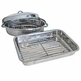 AmeriHome - 2 Piece Stainless Steel Roasting Set