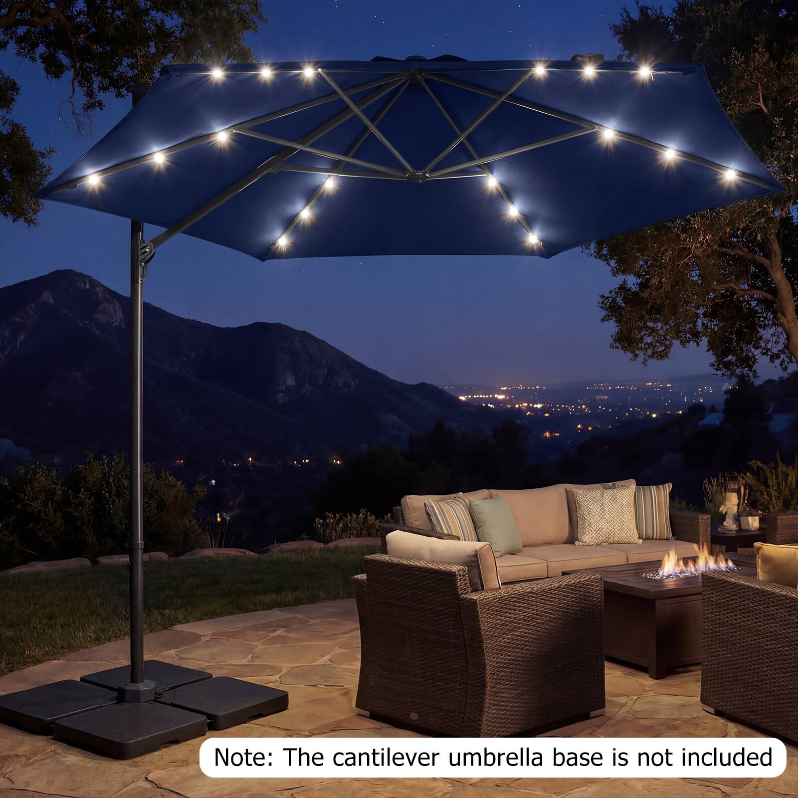 Note: The cantilever umbrella base is not included.