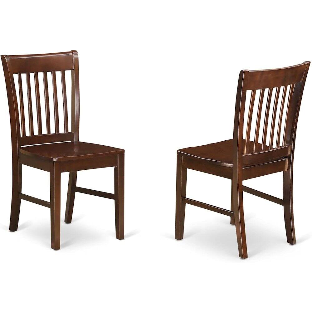 Left. FurniFact - Solid Wood Dining Table with Chairs and Bench, Kitchen Set for 6 People - Mahogany.