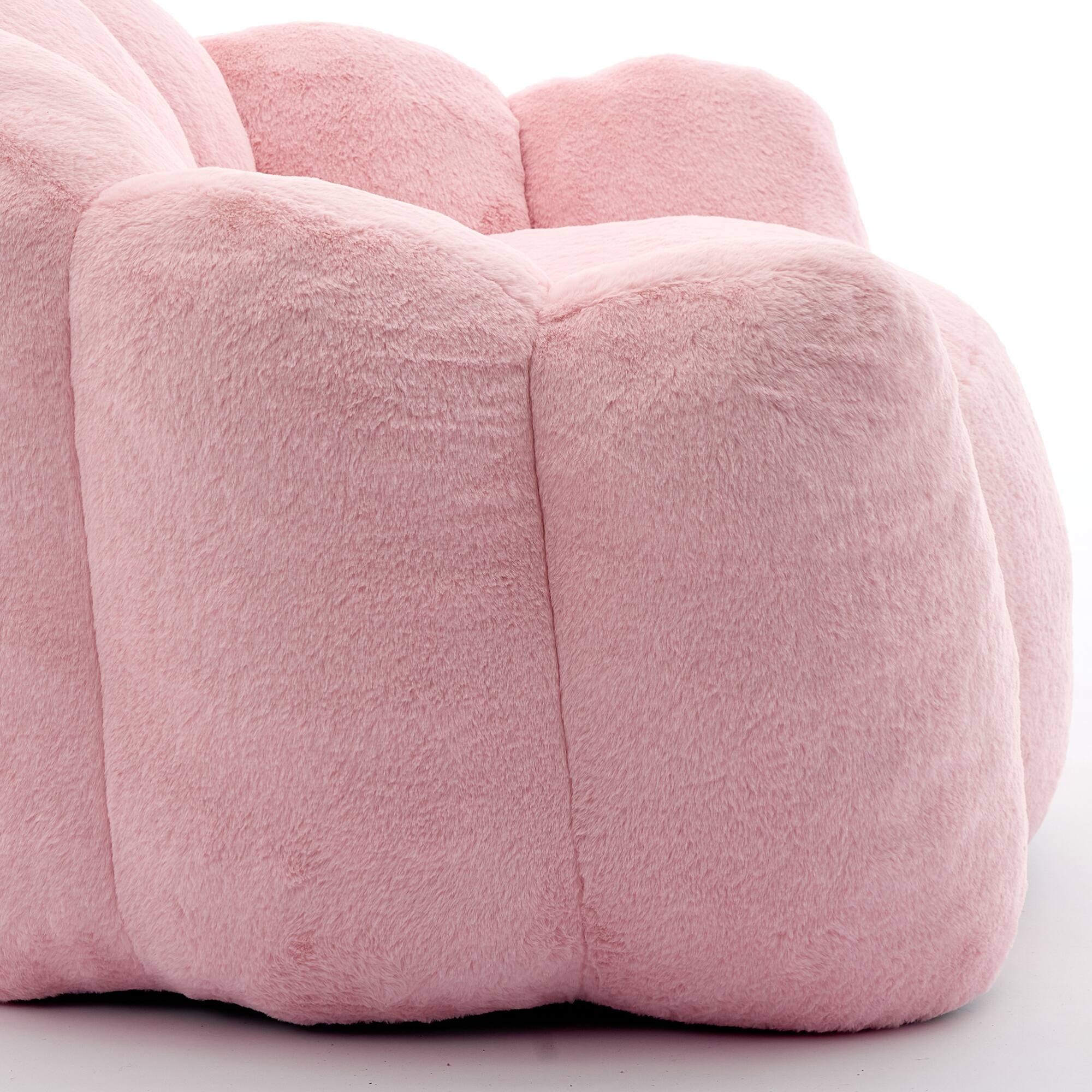 Alt View 1. GOODSILO - Lotus Style Compression Sofa Bean Bag Chair with Pull Ring for Easy Mobility and No Assembly Required - Pink.
