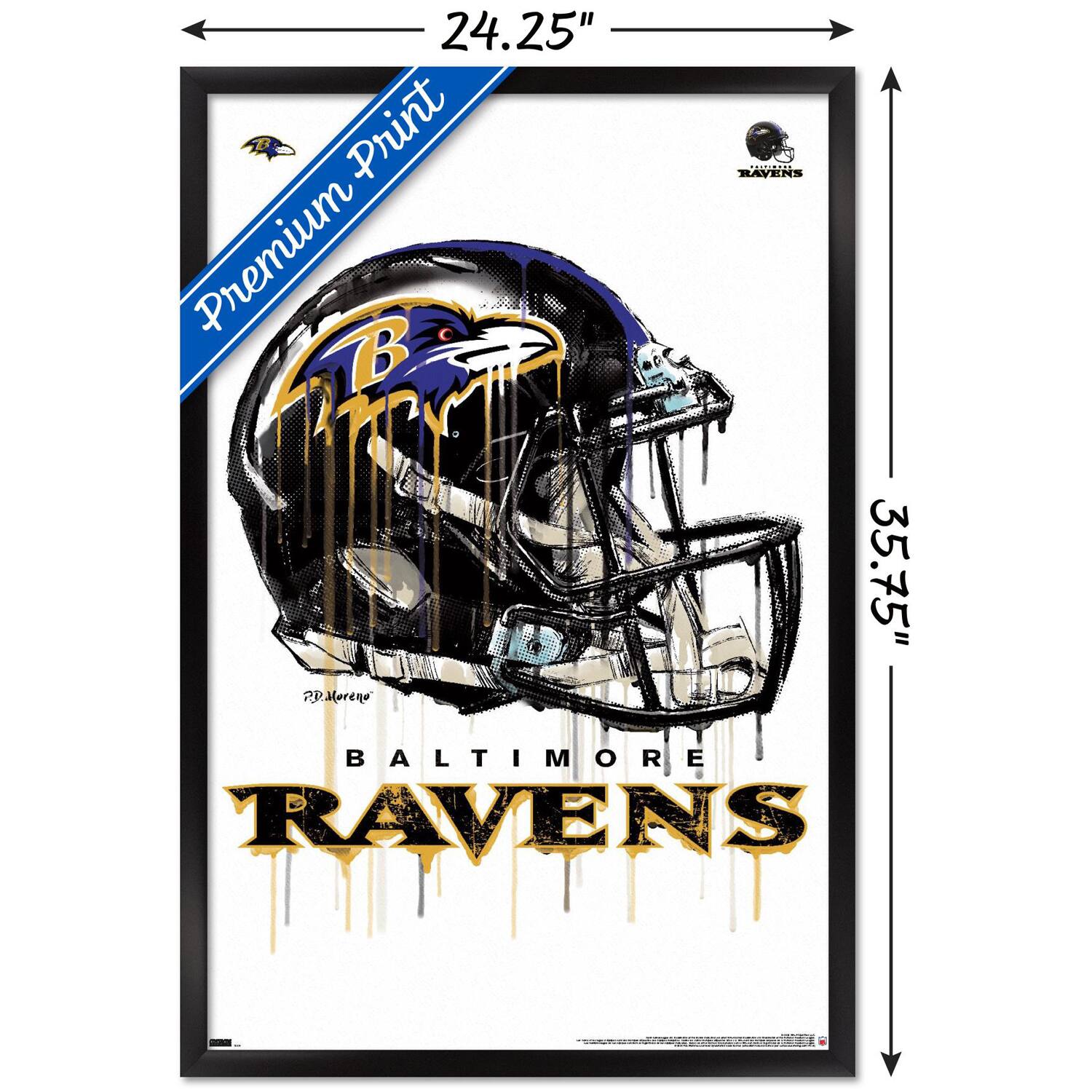 24.25" x 35.75"  
Premium Print  
Baltimore Ravens  
P.D. Moreno