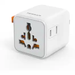 Schertz - Universal Travel Adapter with Dual AC Outlets for US/EU/UK/AU/Japan Plugs - Gray