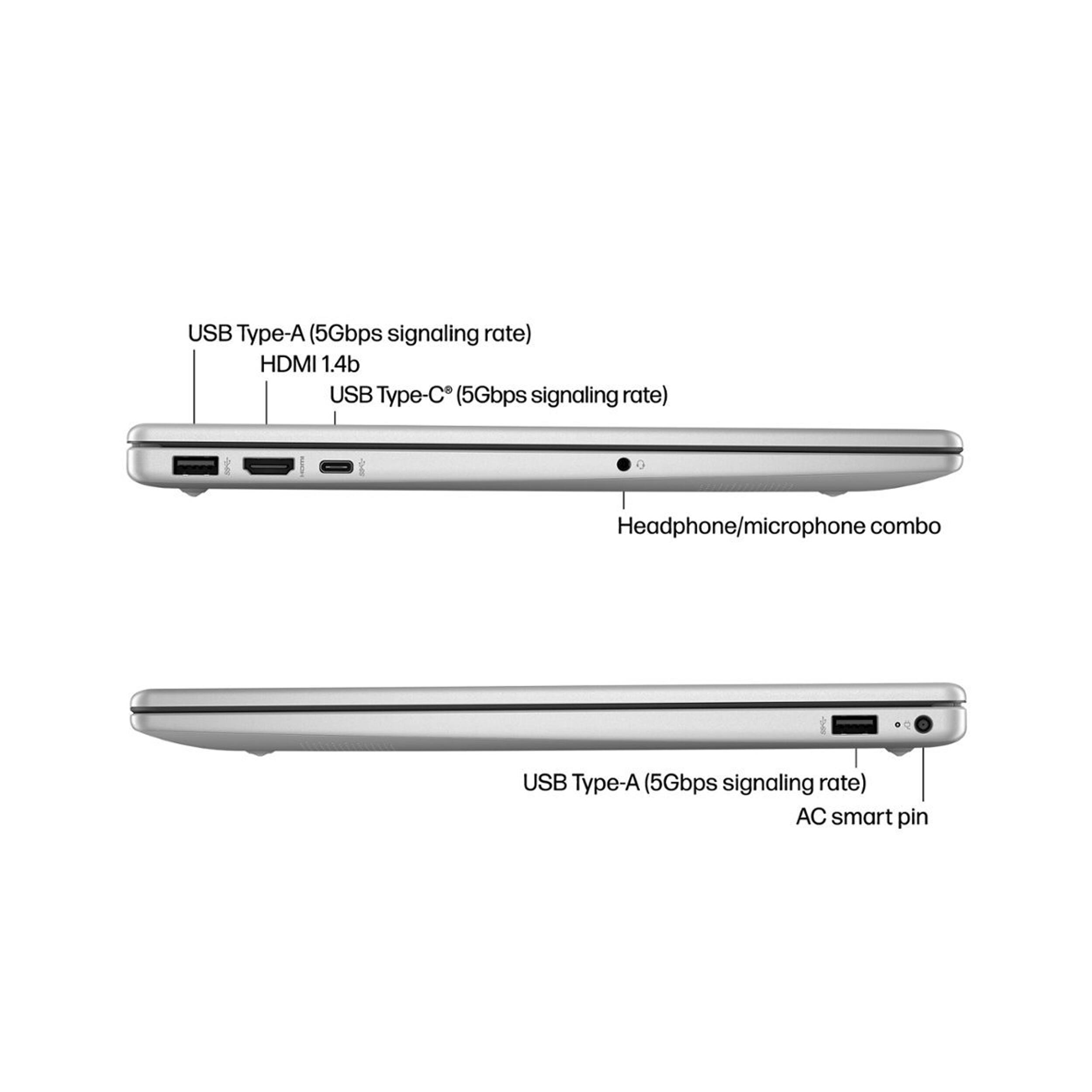 USB Type-A (5Gbps signaling rate)  
HDMI 1.4b  
USB Type-C (5Gbps signaling rate)  
Headphone/microphone combo  

USB Type-A (5Gbps signaling rate)  
AC smart pin