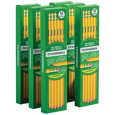 12 #2H HS 12 12H TICONDEROGA THE BEST TICONDEROGA THE WORLD'S BEST PENCIL THE WORLD'S BEST PENCIL TICONDEROGA TICONDEROGA Evenly SHARPENED SHARPENED