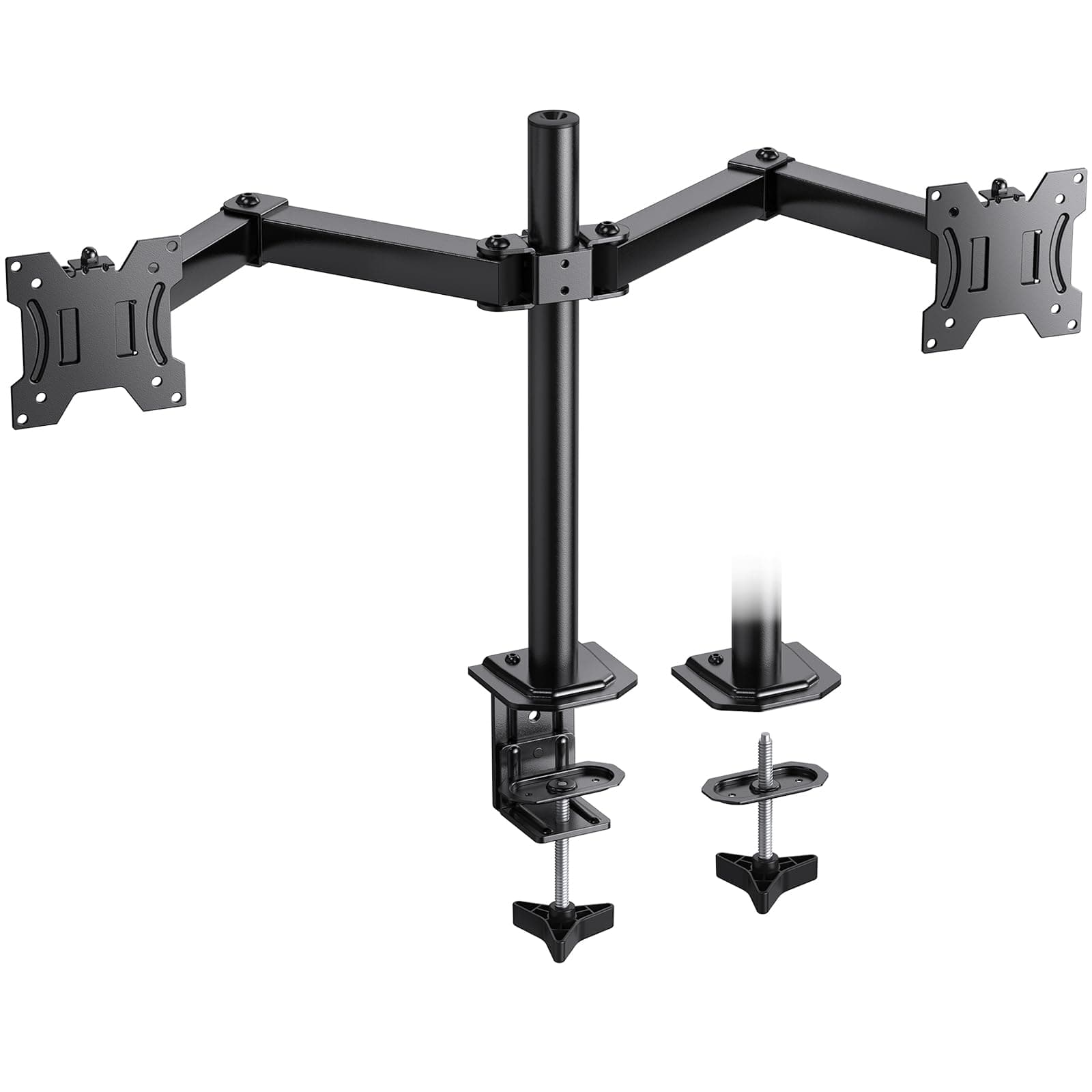 Hanke - Dual Monitor Mount For 2 Monitors Up To Heavy Duty Stand Holds Arm With Height Adjustable Tilt Swive Rotate - Default