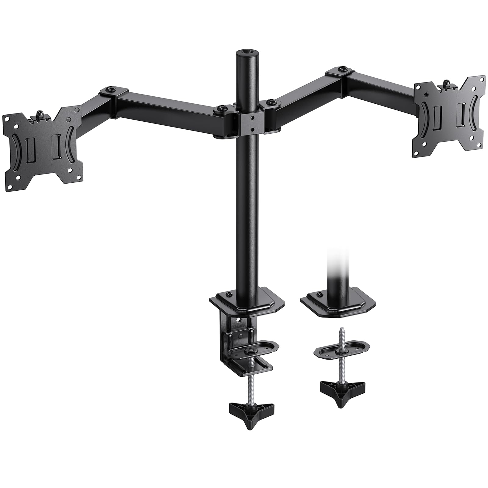 Front. Hanke - Dual Monitor Mount For 2 Monitors Up To Heavy Duty Stand Holds Arm With Height Adjustable Tilt Swive Rotate... - Default.