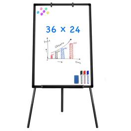 HOMLUX - Bulletin Boards - Portable Dry Erase Board 36 x 24 Tripod Whiteboard Height Adjustable Flipchart Stand Board - White