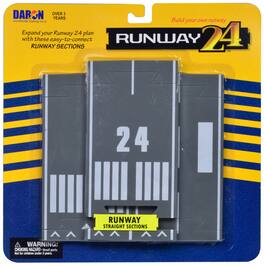 Runway Straight Sections 3 Piece Set for Diecast Models by Runway24 - Gray