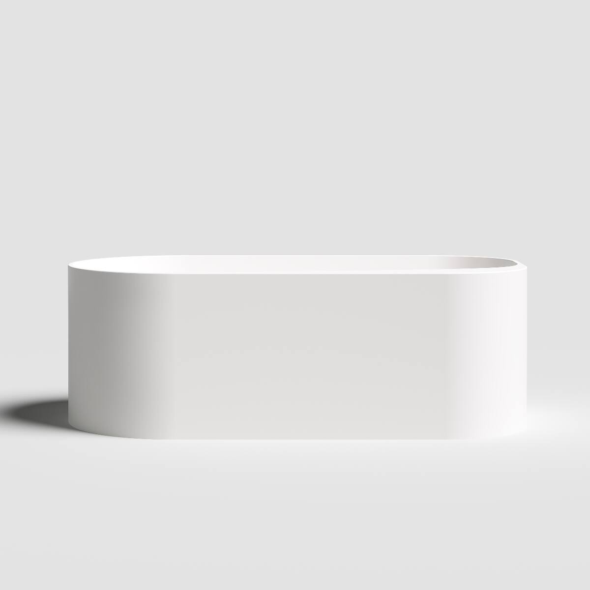 Loheer 63 Inch Stone Resin Freestanding Soaking Bathtub Matte Solid ...