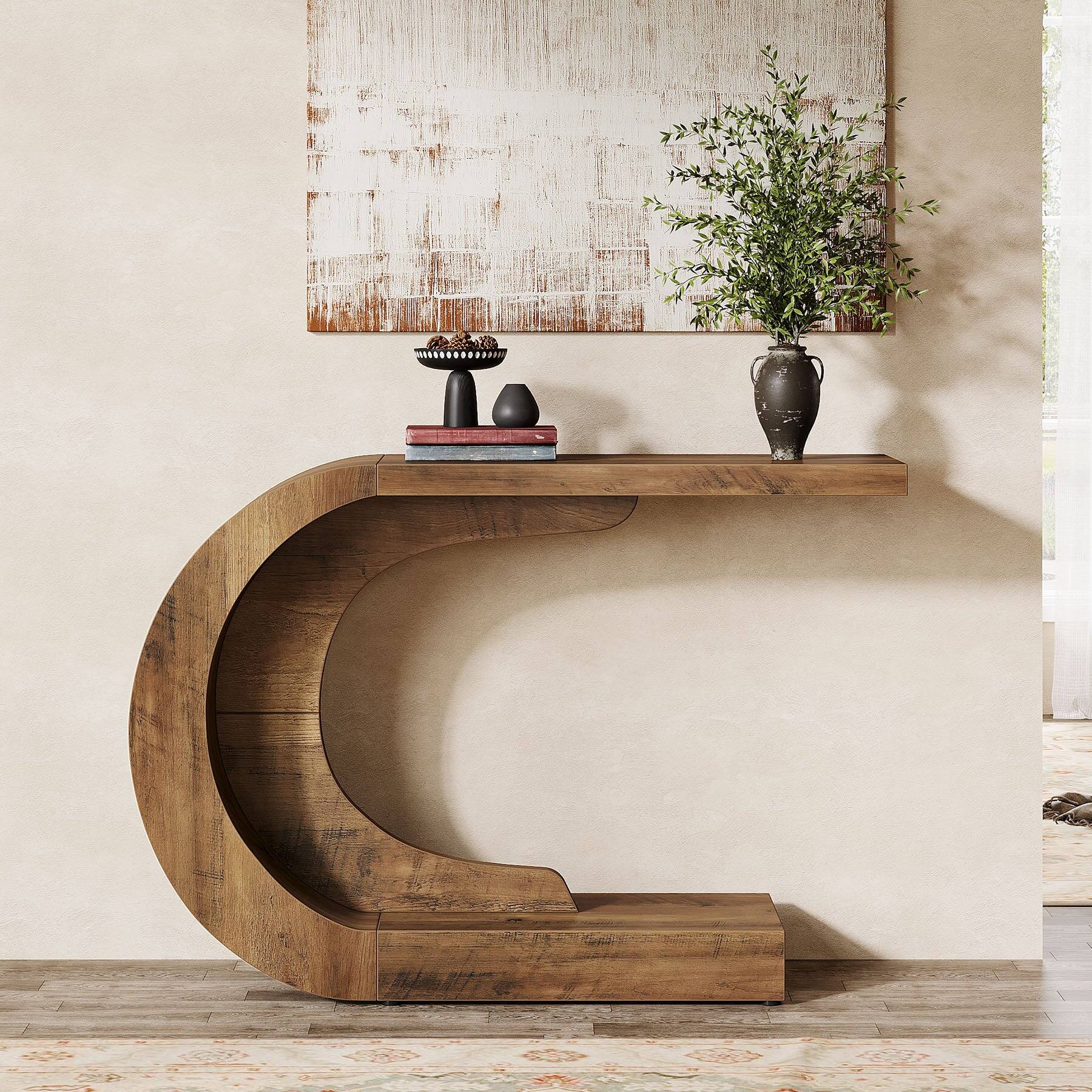 Tribesigns Console Table with Engineered Wood Construction and Space ...