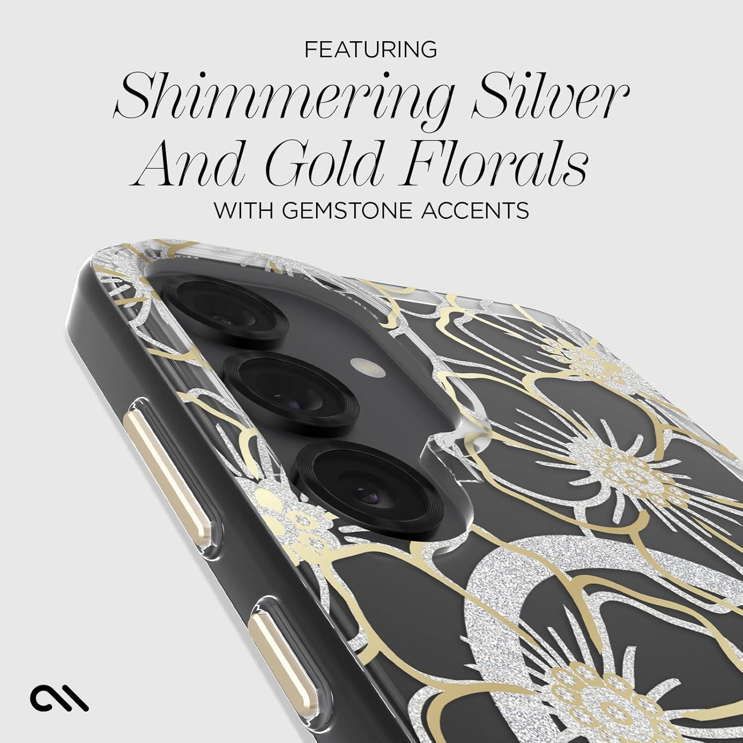 FEATURING  
Shimmering Silver And Gold Florals  
WITH GEMSTONE ACCENTS