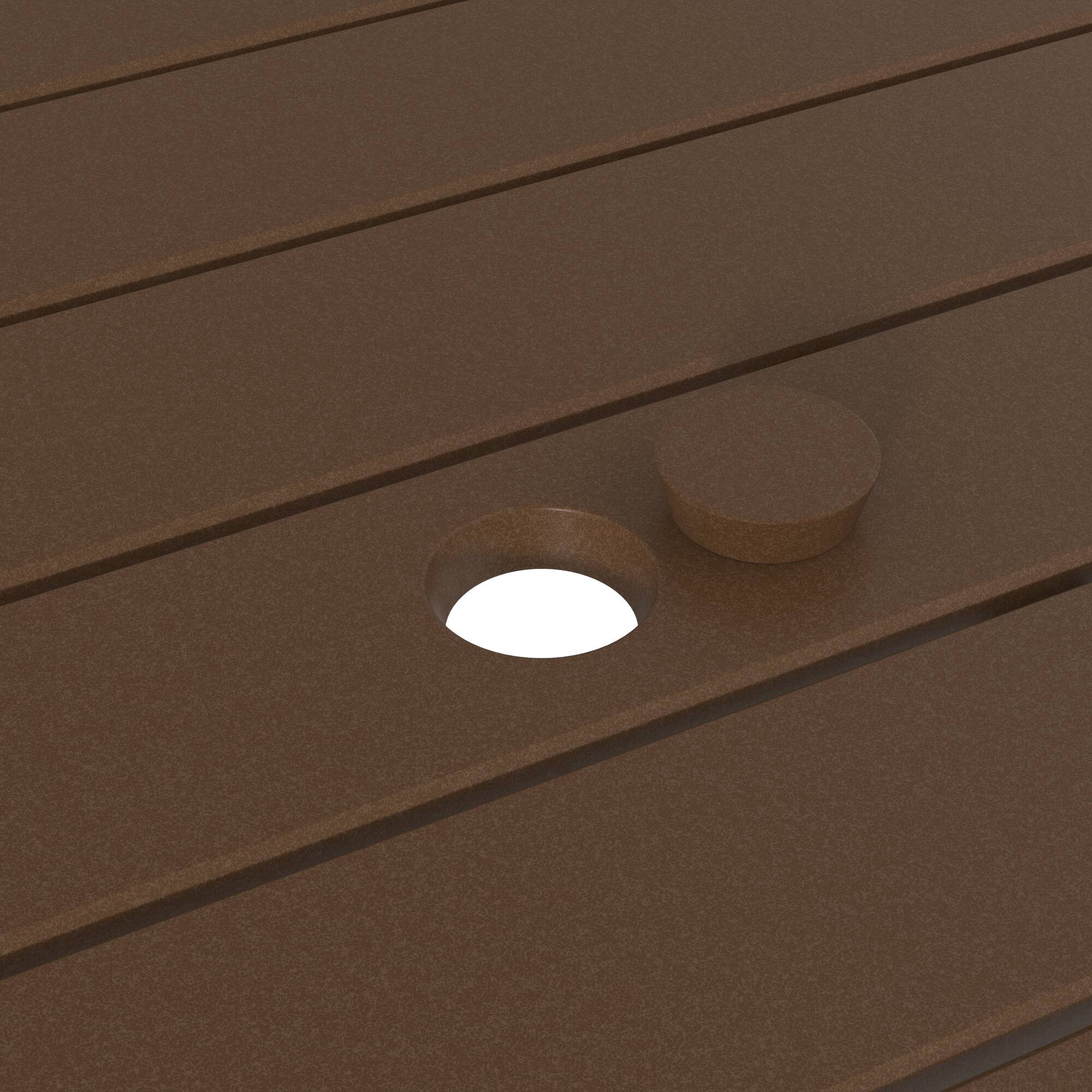 Alt View 8. Famapy - HDPE Outdoor Dining Table with Umbrella Hole & Cap-Solid Panel Patio Table for 8 People Weatherproof & Low Maintenance - Dark Brown.