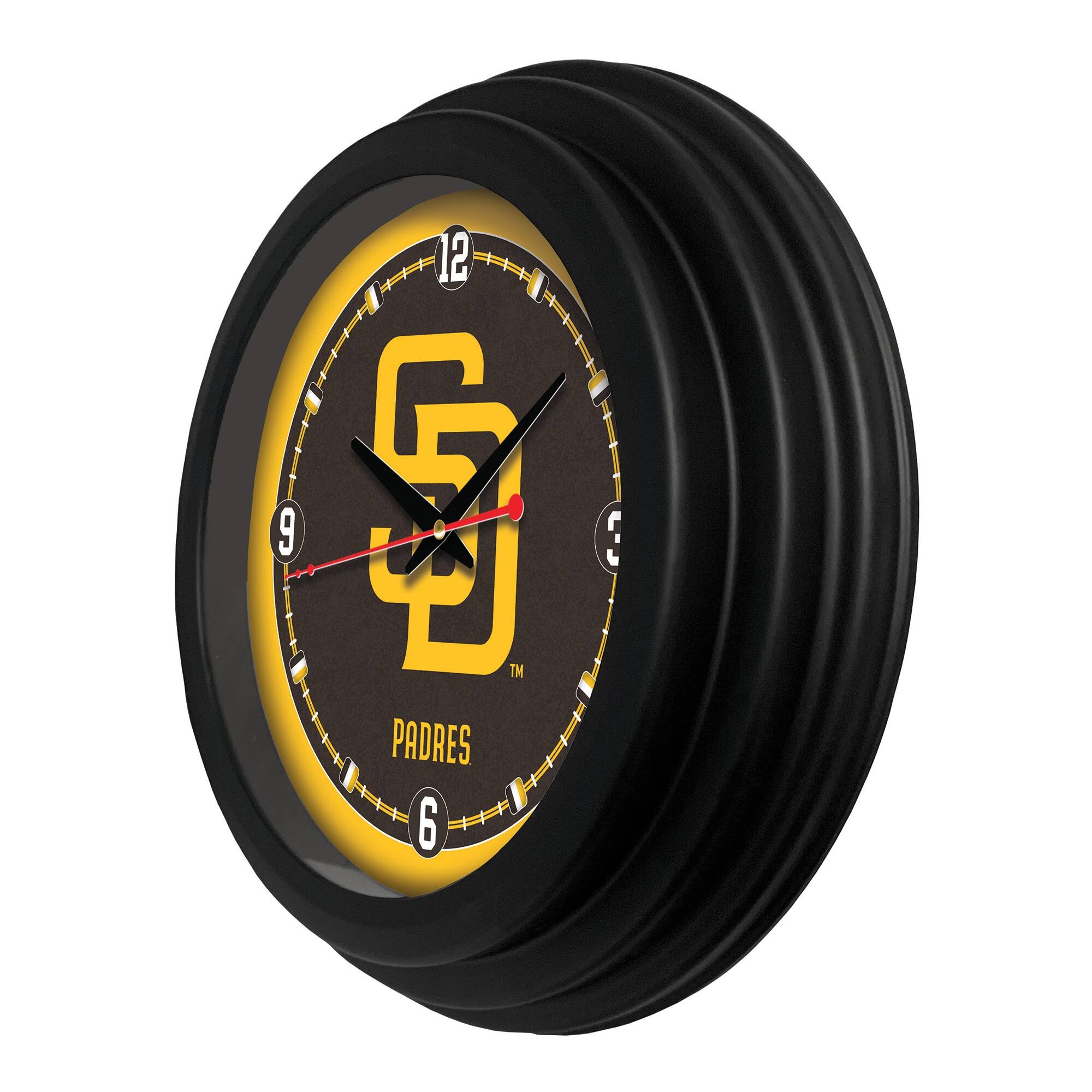 Alt View 1. Holland Bar Stool Co. - San Diego Padres 15" Traditional Wall Clock - Black.