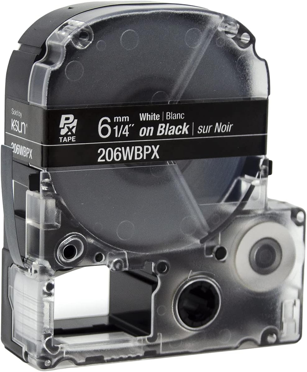 Sold by KU  
6 mm 1/4" on Black | Blanc sur Noir  
TAPE  
206WBPX