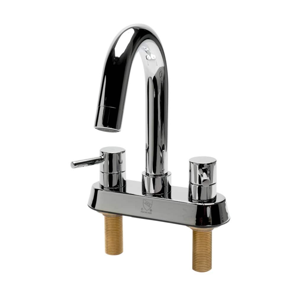 Alfi - Polished Chrome Two-Handle 4'' Centerset Bathroom Faucet - Silver