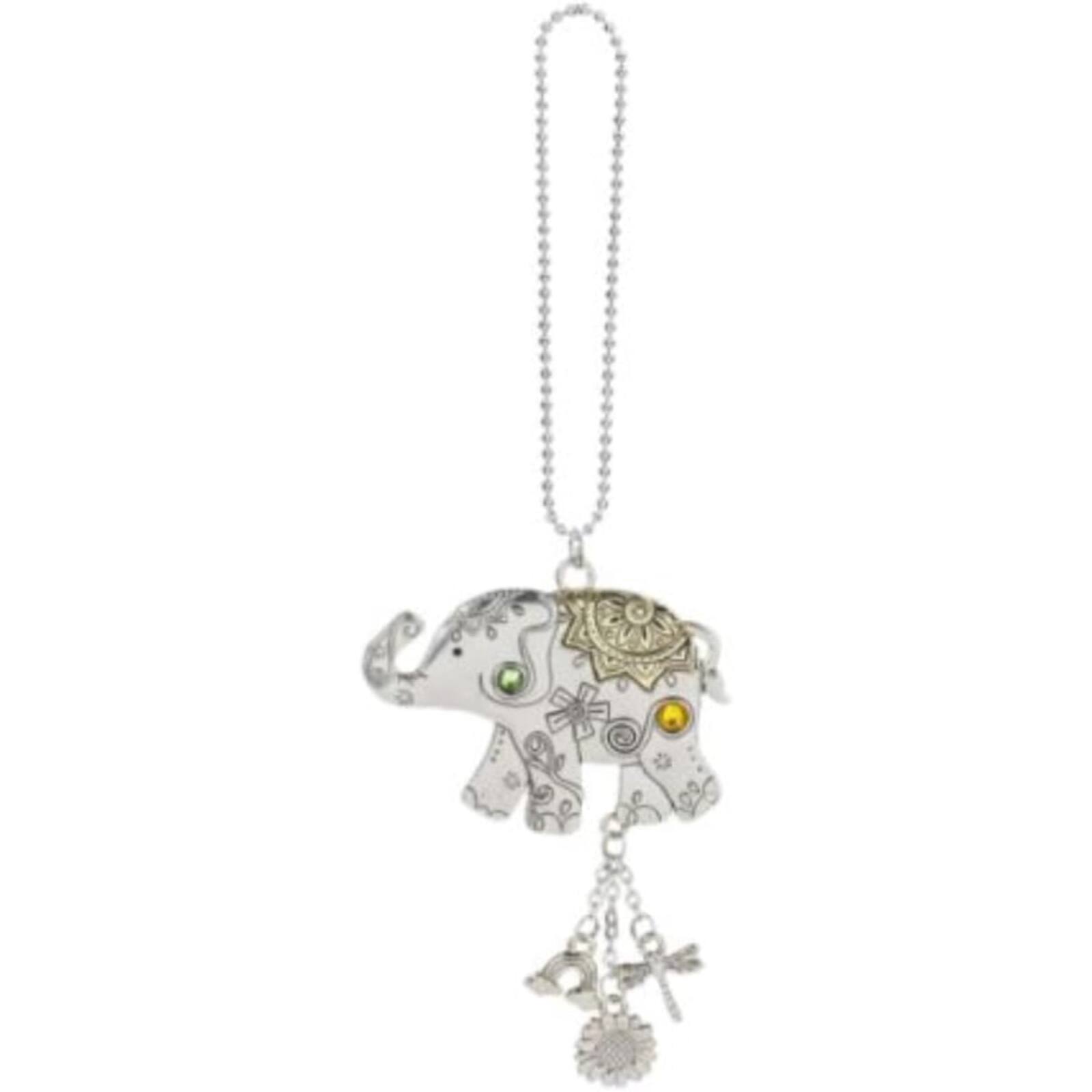 Ganz - and Gold Walking Elephant Car Charm 7 Inch with Chain - Silver price history on PriceWatchPro