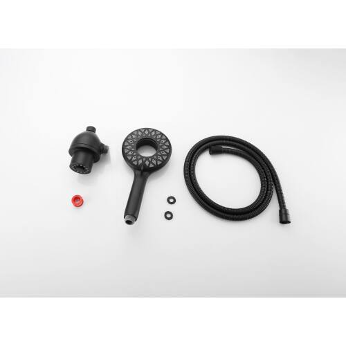 Alt View 4. MOOSOO - High Pressure Shower Head 6 Spray Mode, Magnetic Shower Head for Bathroom, Handheld Shower with 60" Stainless Steel Hose - Black.