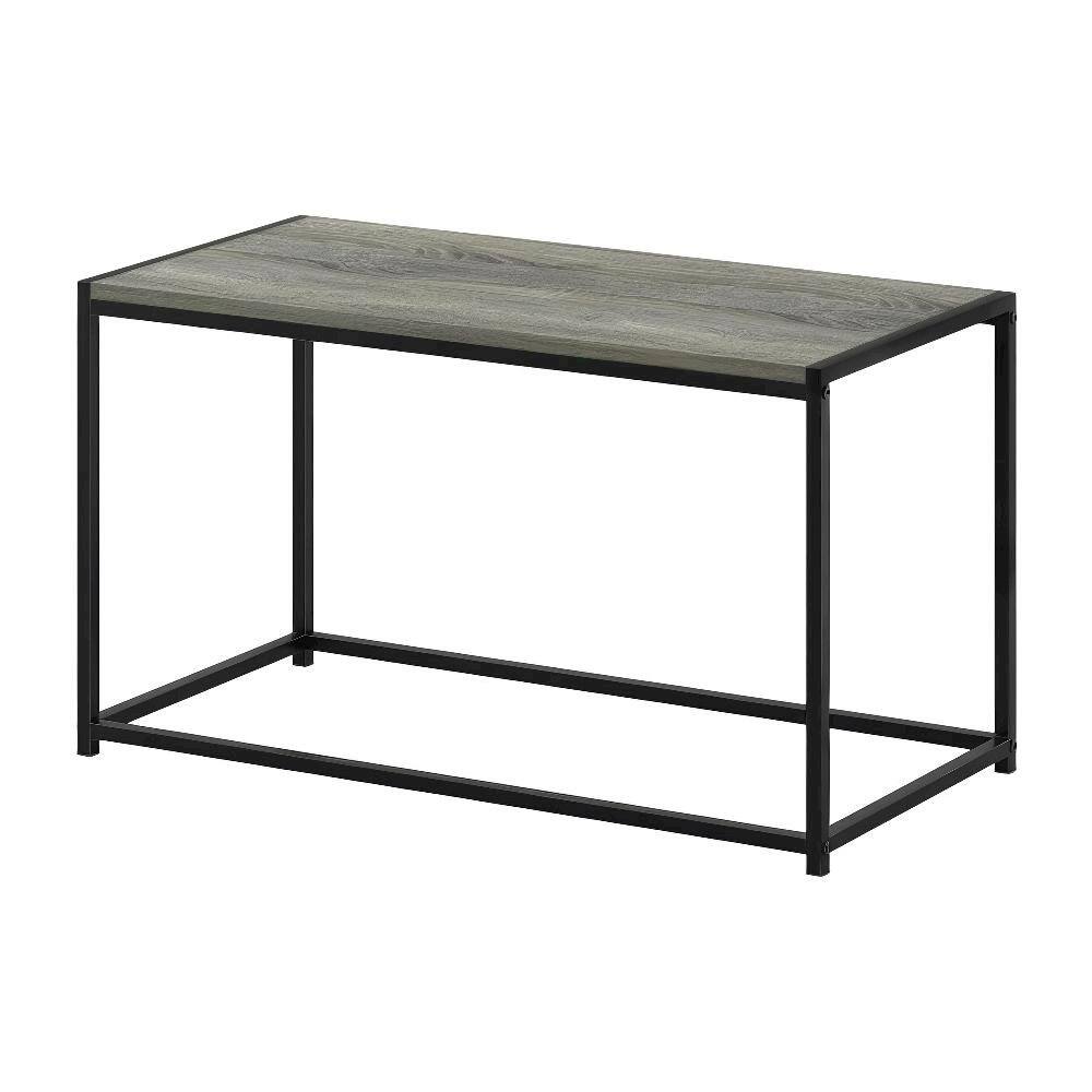 Angle. FurniFact - French Oak Grey Modern Coffee Table with Storage Shelf and Compact Design - French Oak Grey.