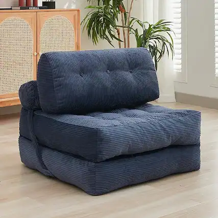 Front. Circus Cirle - 32”W Folding Sofa Bed - dark blue.
