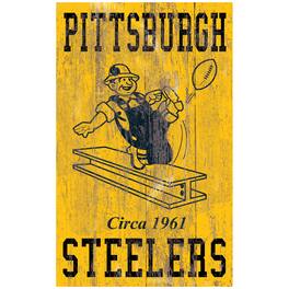 Fan Creations - Pittsburgh Steelers 11'' x 19'' Heritage Distressed Logo Sign - Multicolor