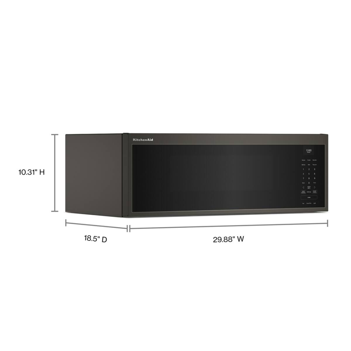 KitchenAid  
10.31" H  
18.5" D  
29.88" W