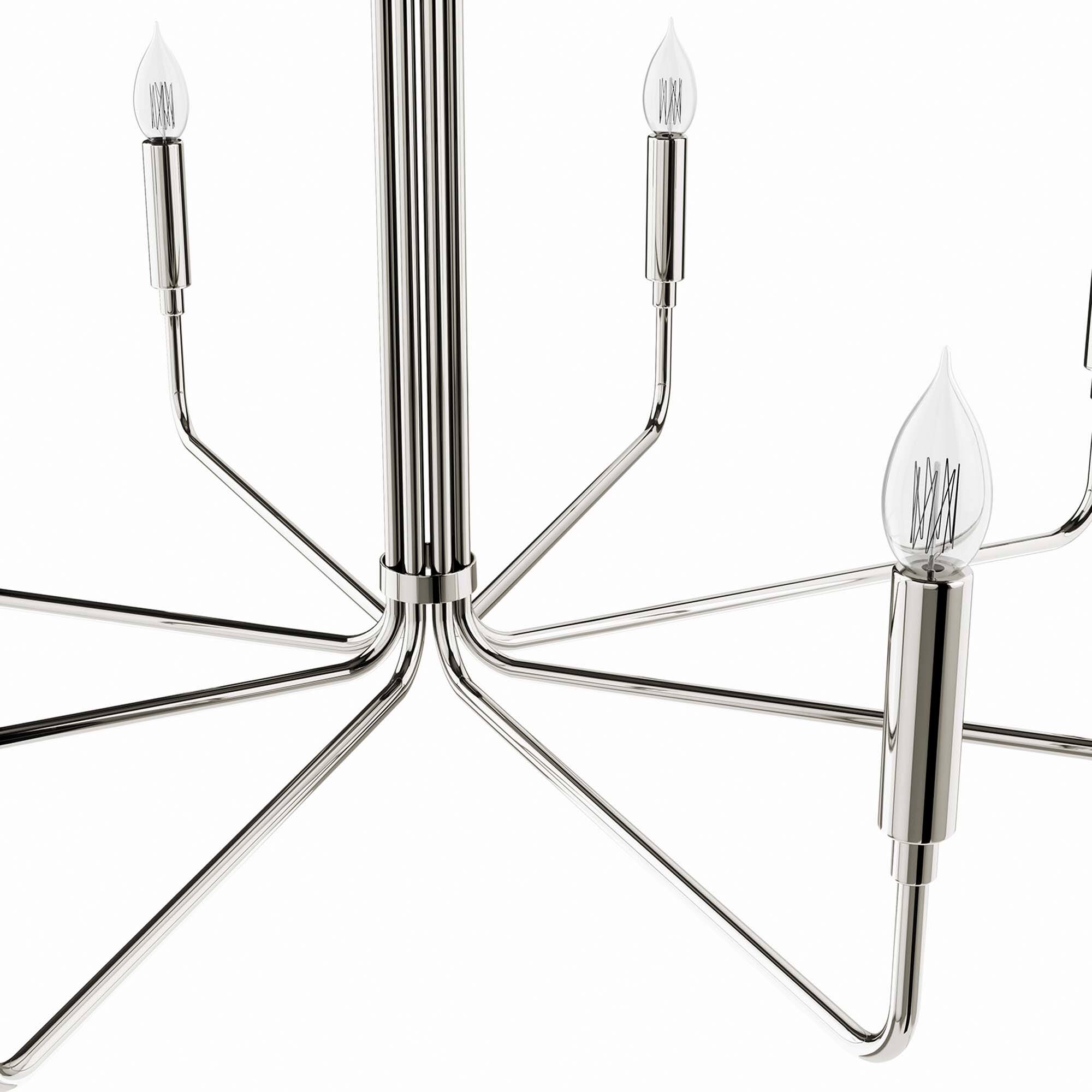 Alt View 4. Modway - Rekindle 8-Light Chandelier by Modway - Polished Nickel.