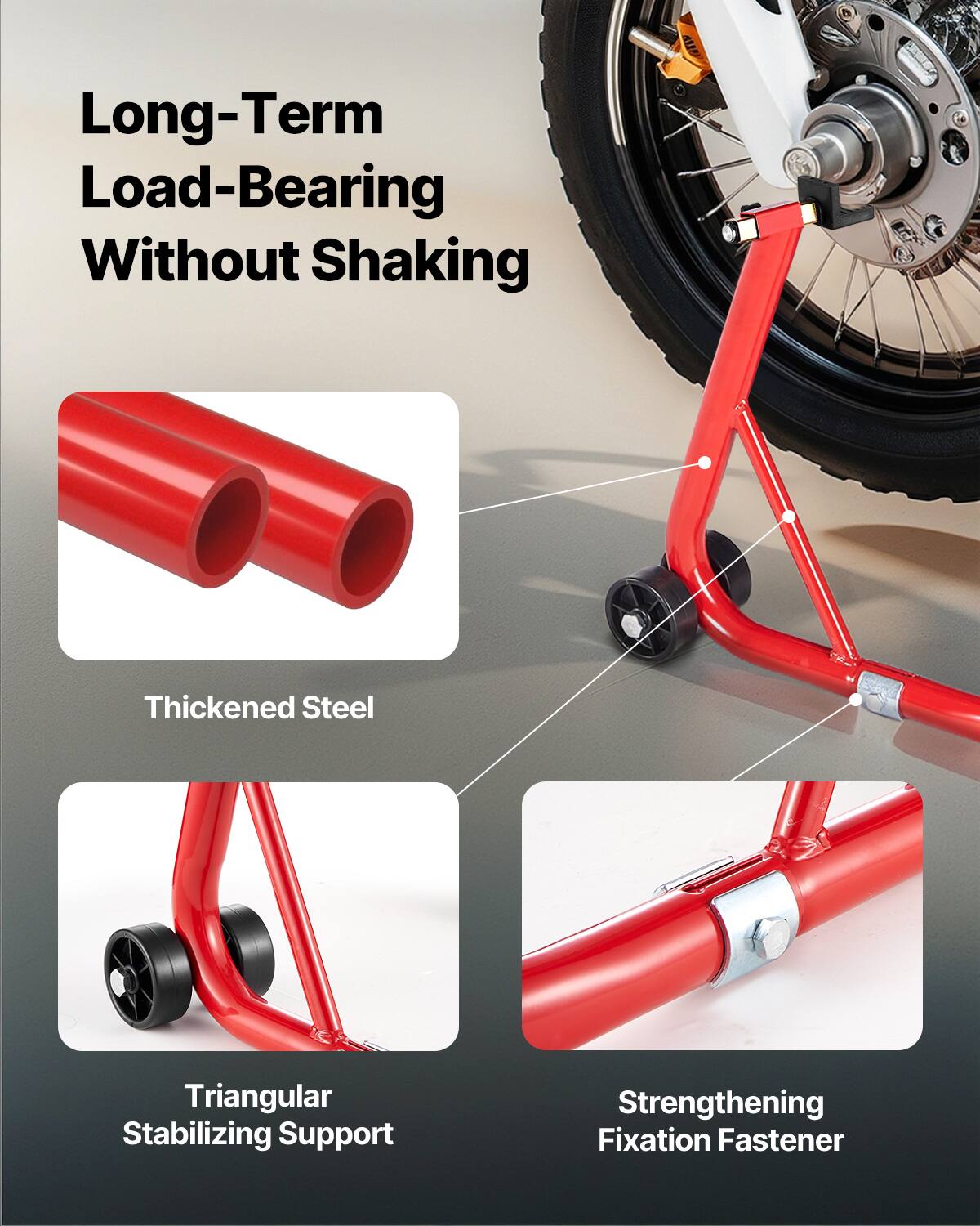 Long-Term Load-Bearing Without Shaking  
Thickened Steel  
Triangular Stabilizing Support  
Strengthening Fixation Fastener