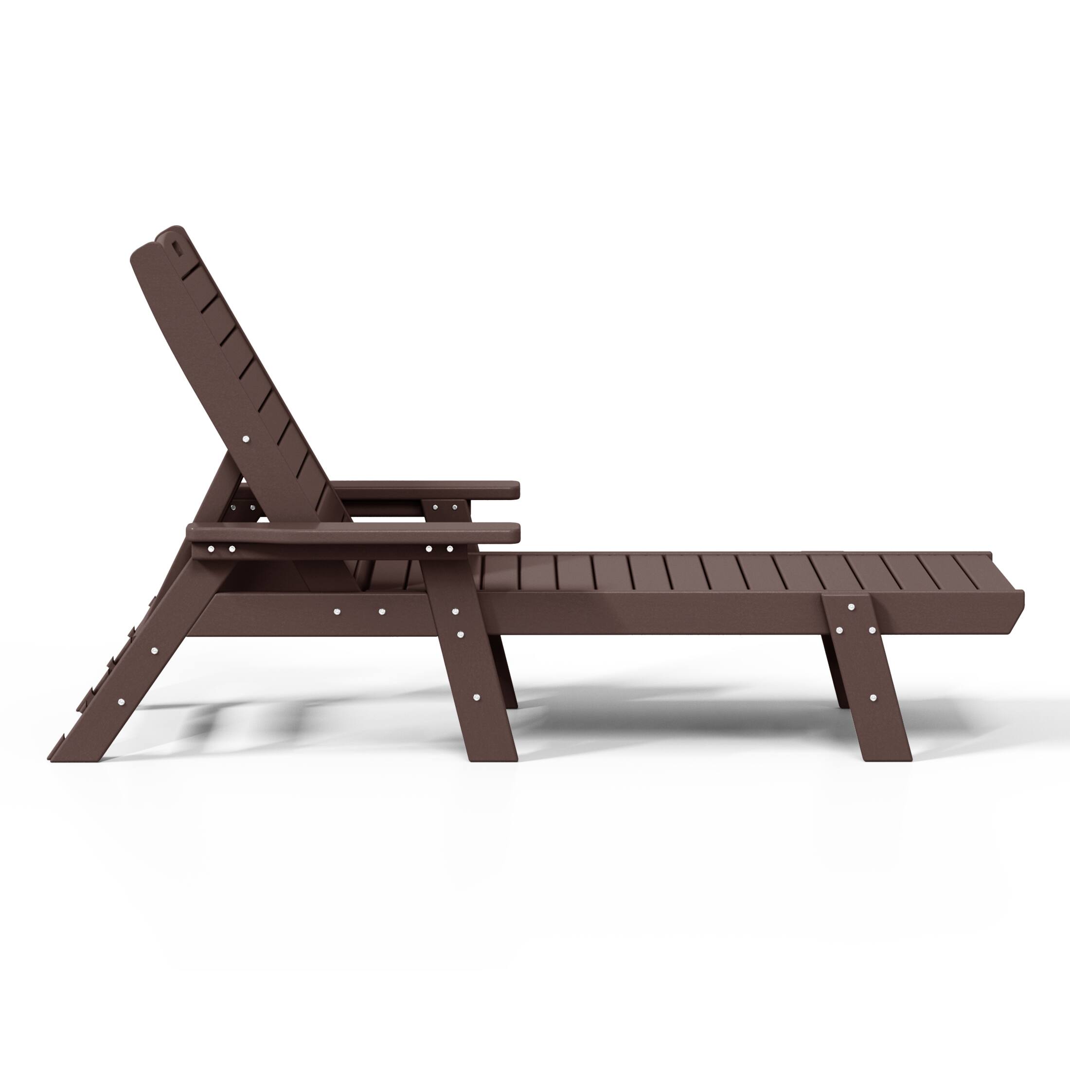 Left. WestinTrends - WestinTrends Malibu Poly Reclining Chaise Lounge - Dark Brown.