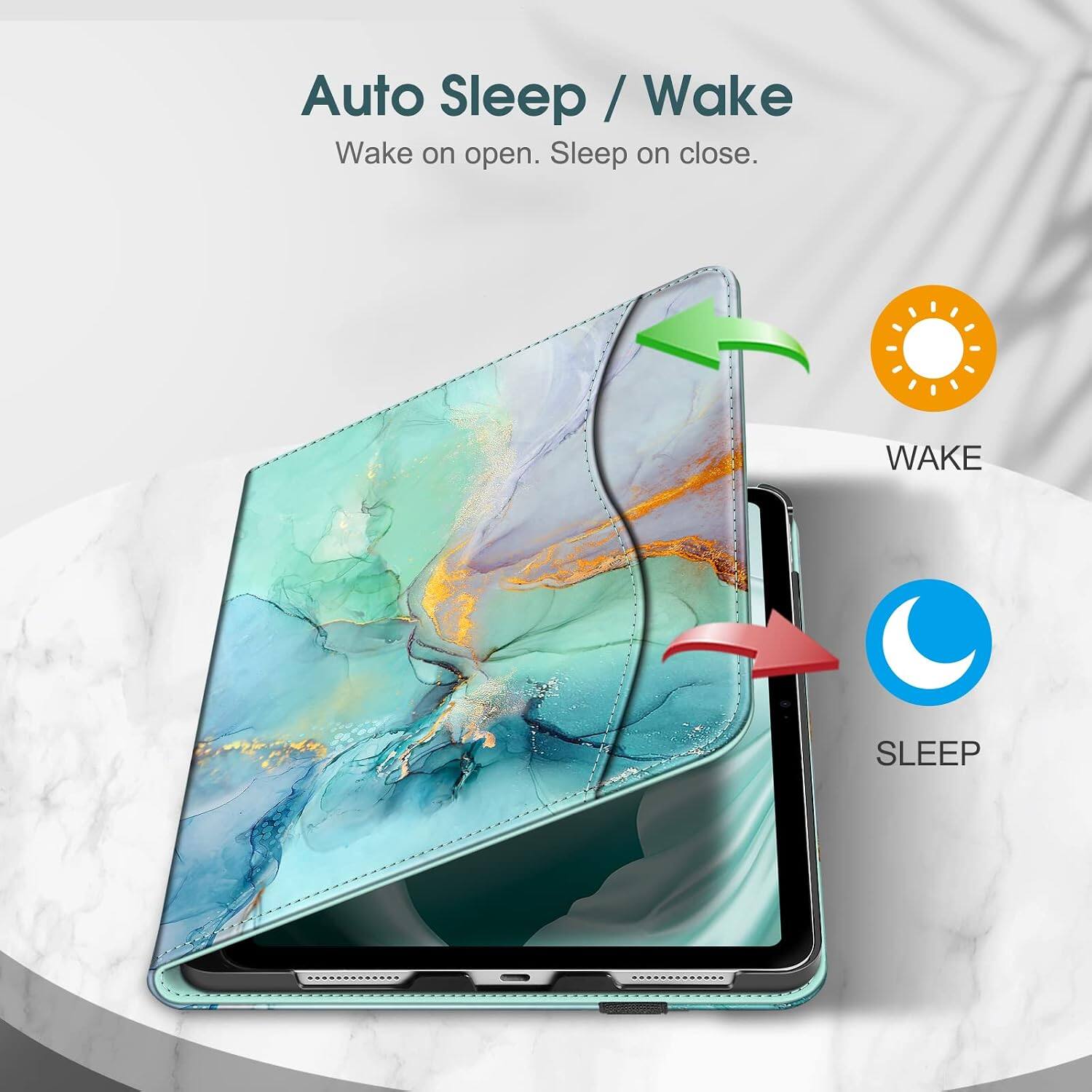 Auto Sleep / Wake  
Wake on open. Sleep on close.  

WAKE  
SLEEP