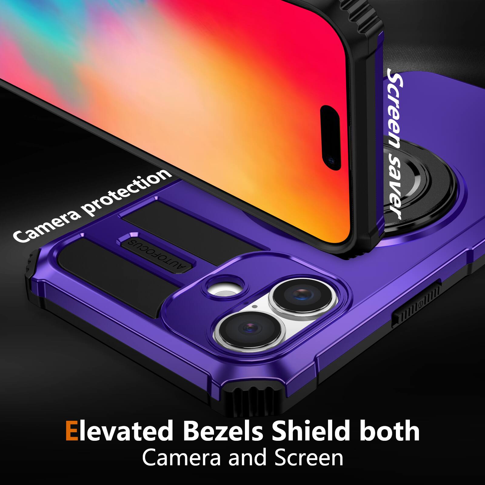 Elevated Bezels Shield both Camera and Screen  
Camera protection  
Screen saver