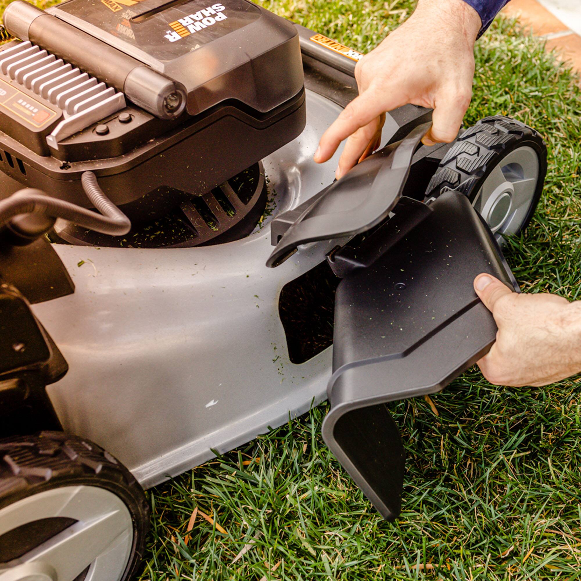 Alt View 20. WORX - Nitro 40V Cordless Self-Propelled Lawn Mower (2 x 5.0 Ah Batteries and 1 x Charger) - Black.