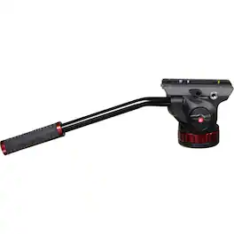 Manfrotto - 502 Pro Video Head with 504PLONG Long Quick Release Mounting Plate and Flat Base